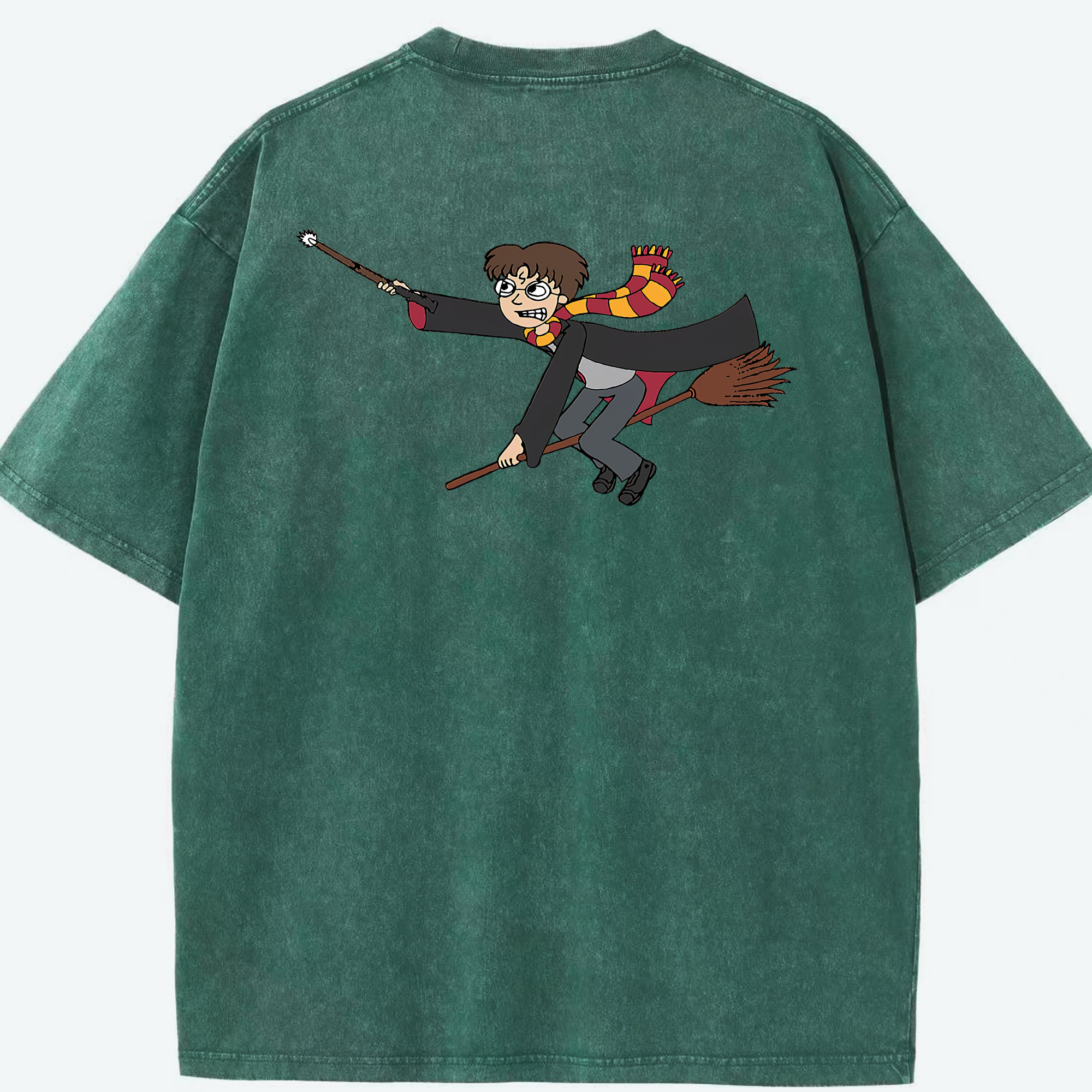 （画像用） Harry Potter ハリー・ポッターシリーズ 綿100% ヴィンテージ風 半袖Tシャツ（背面プリント）